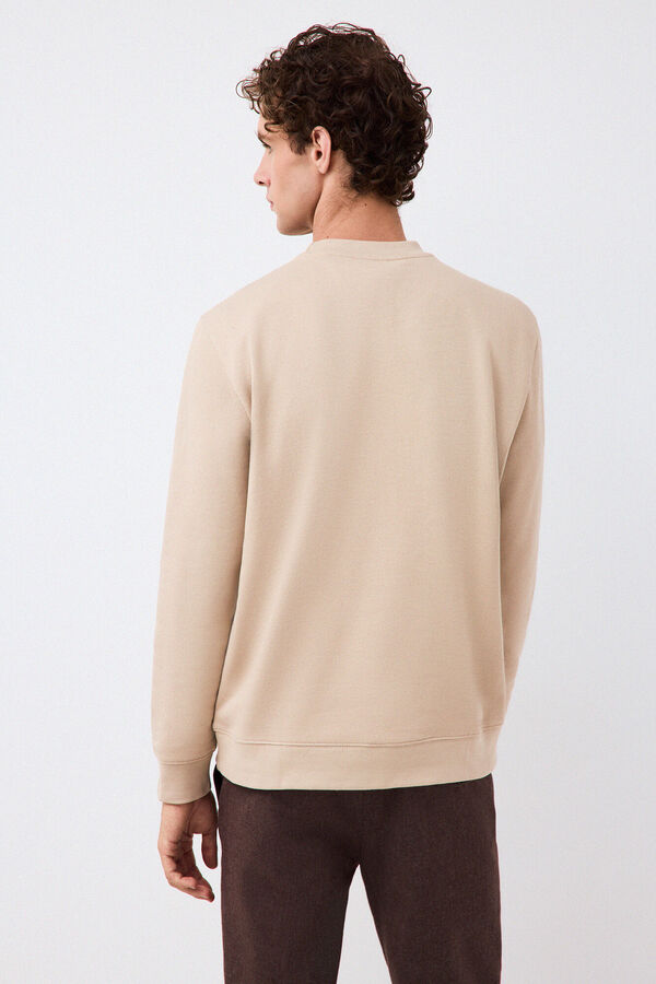 Pedro del Hierro Crew neck logo sweatshirt Beige