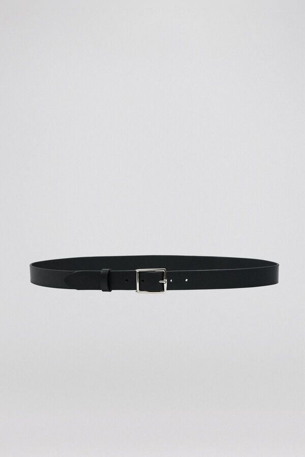 Pedro del Hierro Plain leather belt Black