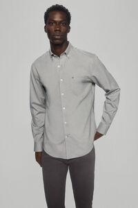 Pedro del Hierro Plain non-iron Oxford shirt Grey