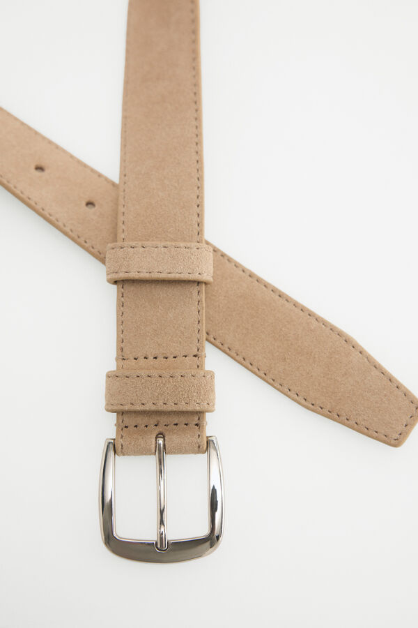 Pedro del Hierro Leather sport belt Beige