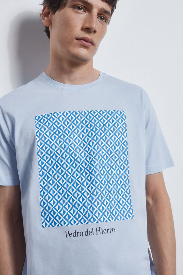 Pedro del Hierro Printed T-shirt Blue