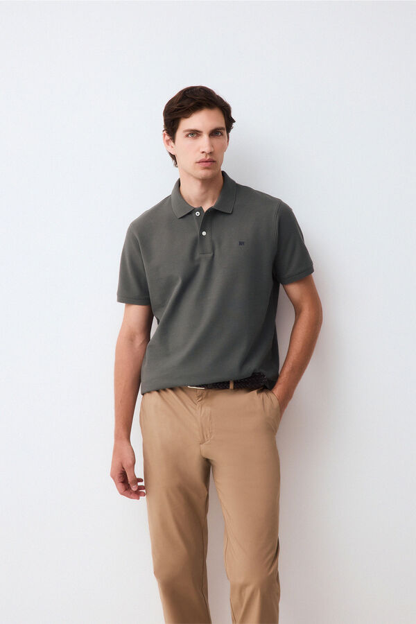 Pedro del Hierro Piqu&eacute; basic polo shirt Green