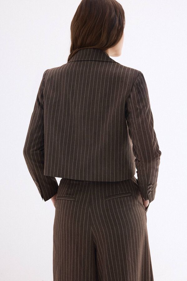 Pedro del Hierro Striped blazer Brown