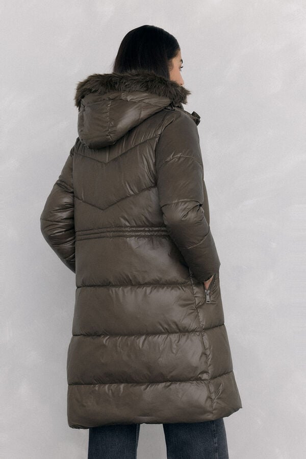 Pedro del Hierro Long hooded parka Grey