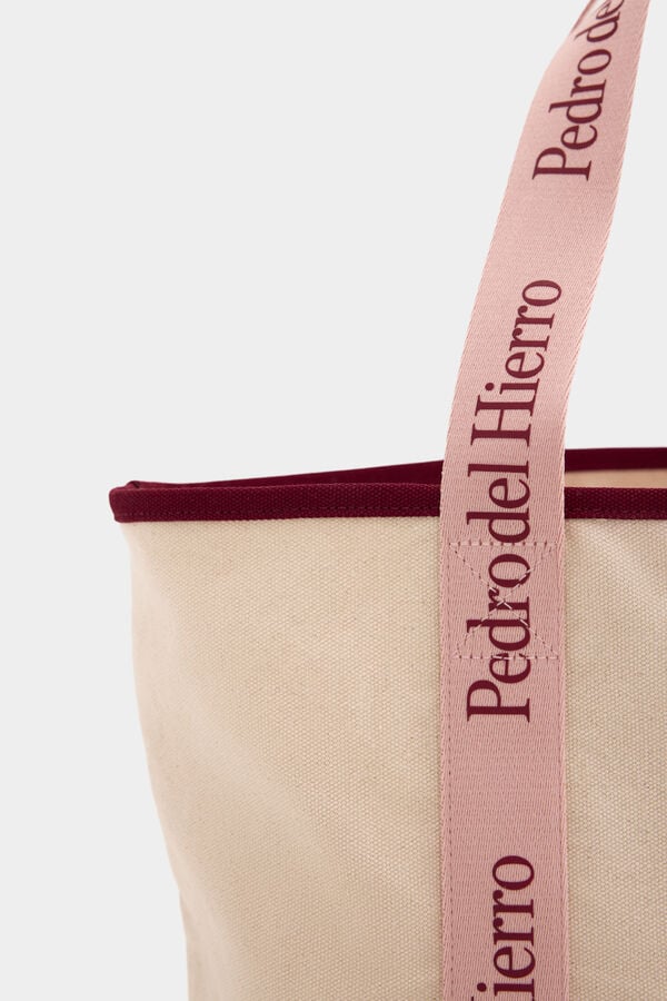 Pedro del Hierro Two-tone fabric bag Beige