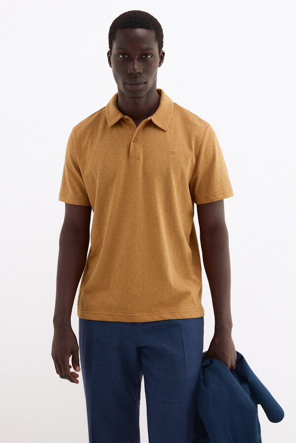 Pedro del Hierro Plain polo shirt Brown