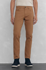 Pedro del Hierro Coloured slim fit 5-pocket trousers. Brown
