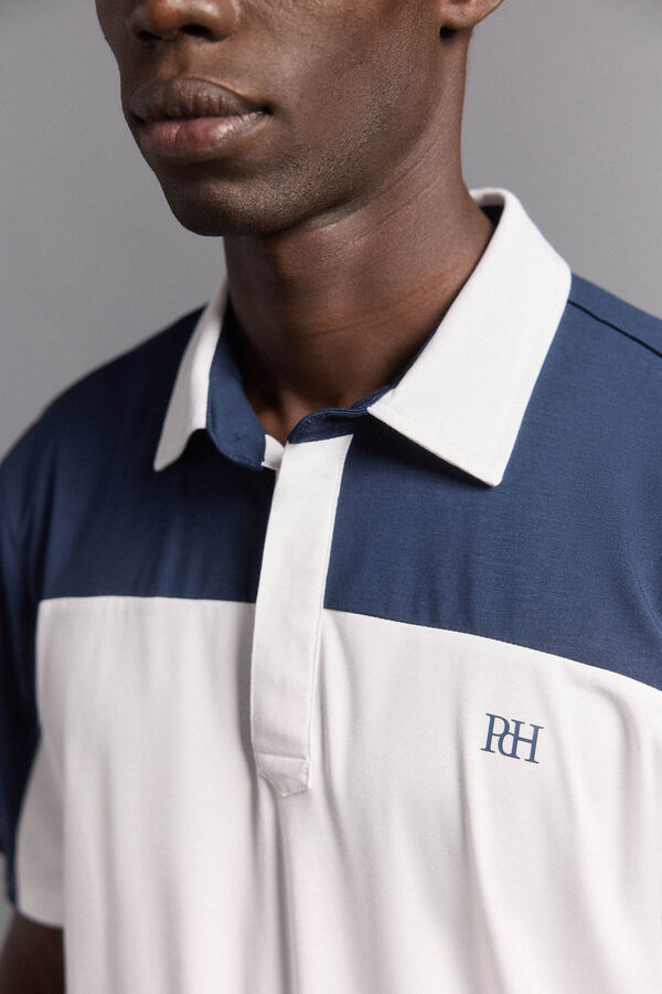 Pedro del Hierro Pólo de golfe contrastante Ecru