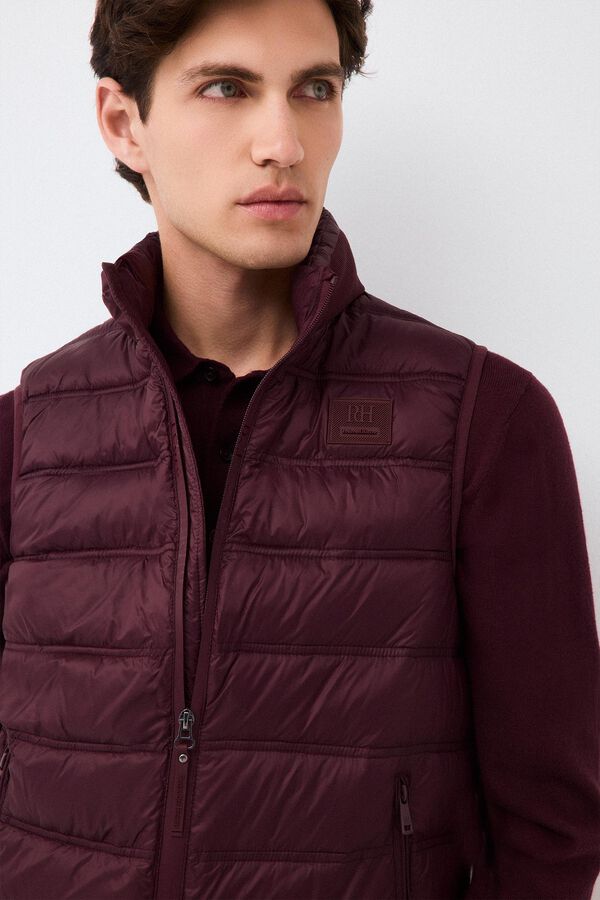 Pedro del Hierro Ultralight puffer gilet Burgundy