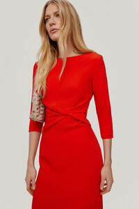 Pedro del Hierro Fitted knot-front dress Red