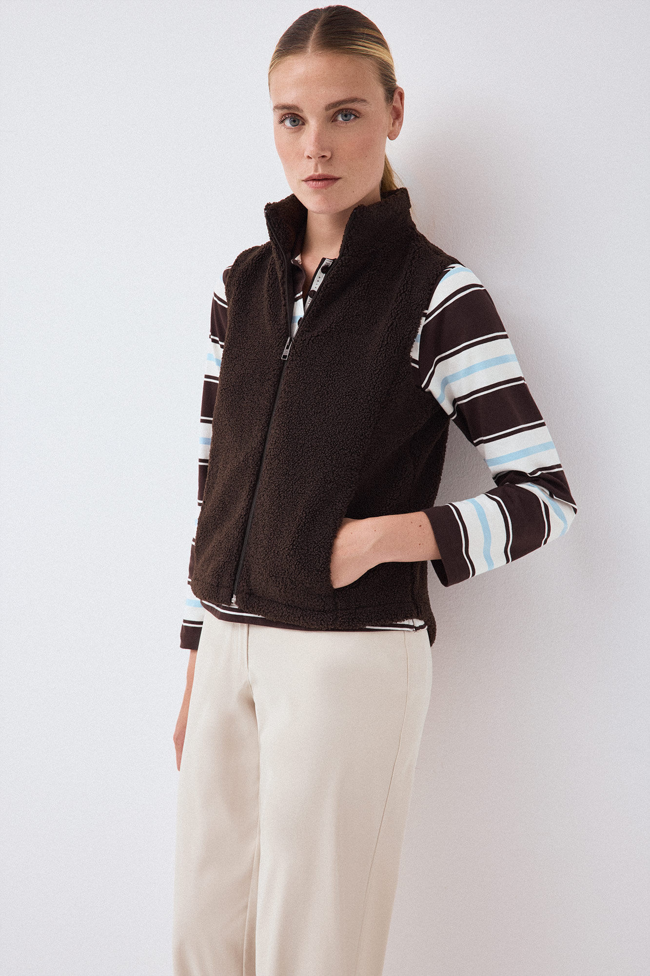 Pedro del Hierro Faux shearling gilet