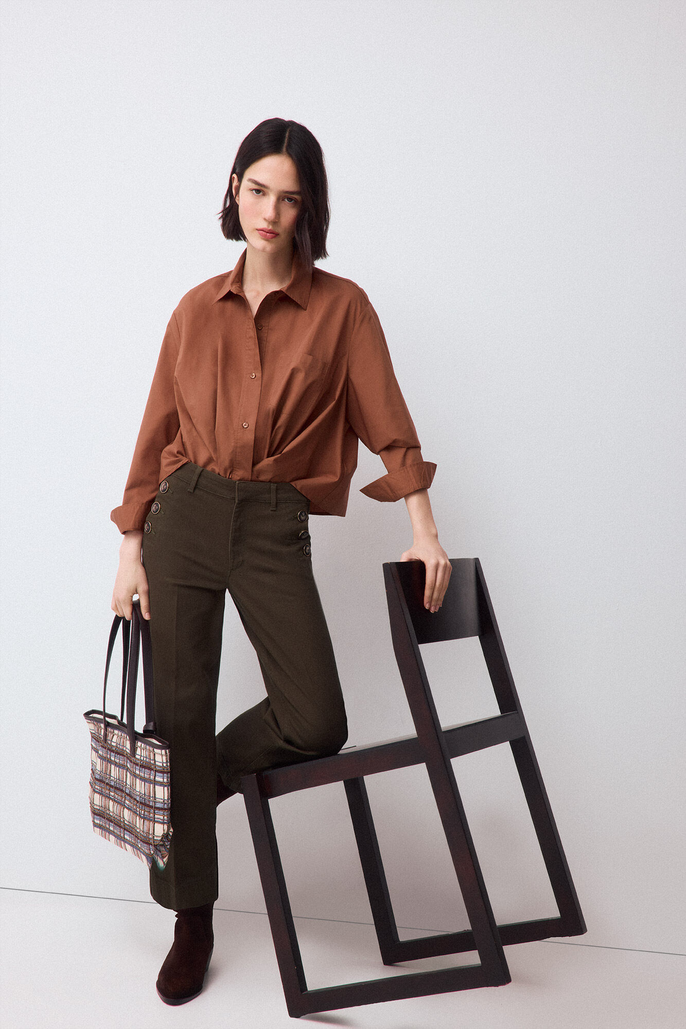 Pedro del Hierro Plaid shopper bag