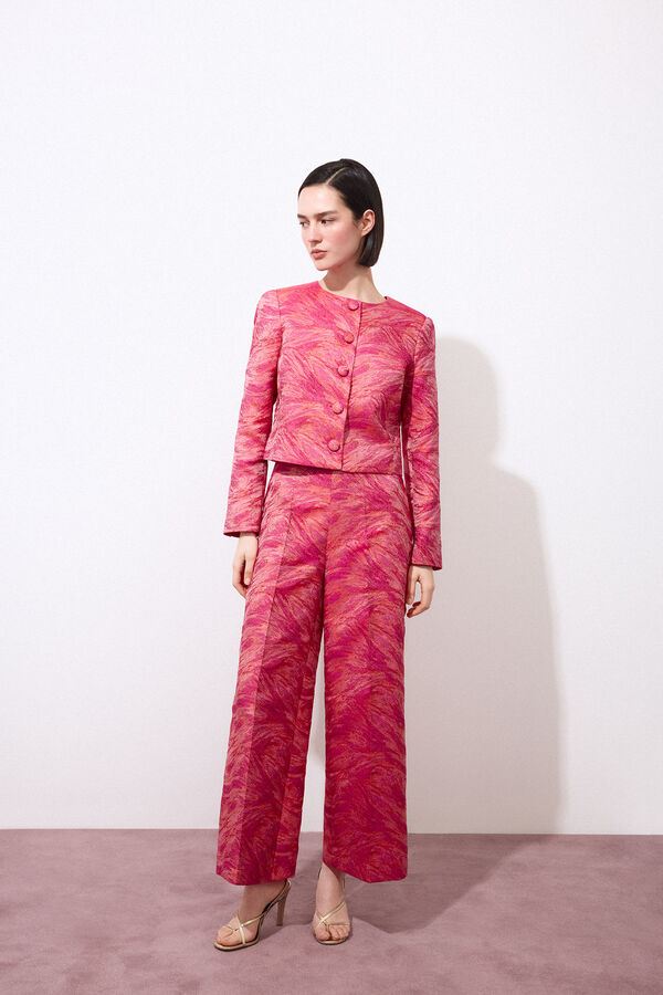 Pedro del Hierro Patterned suit trousers Red