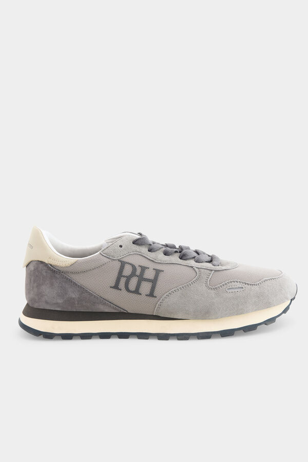 Pedro del Hierro Leather and textile sneaker Grey