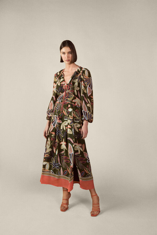 TFP by Tamara Falc&oacute; Border print dress Purple