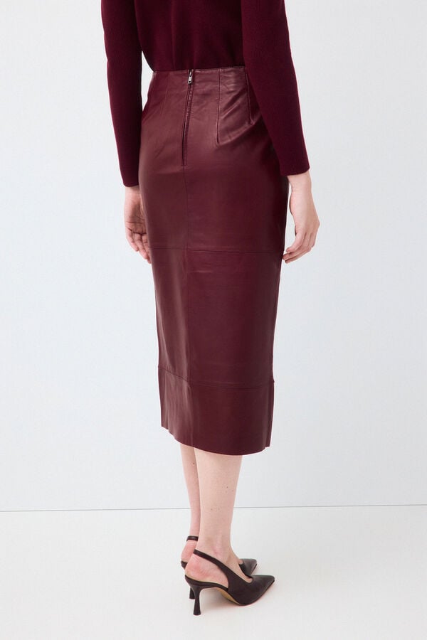 Pedro del Hierro Suede skirt Red
