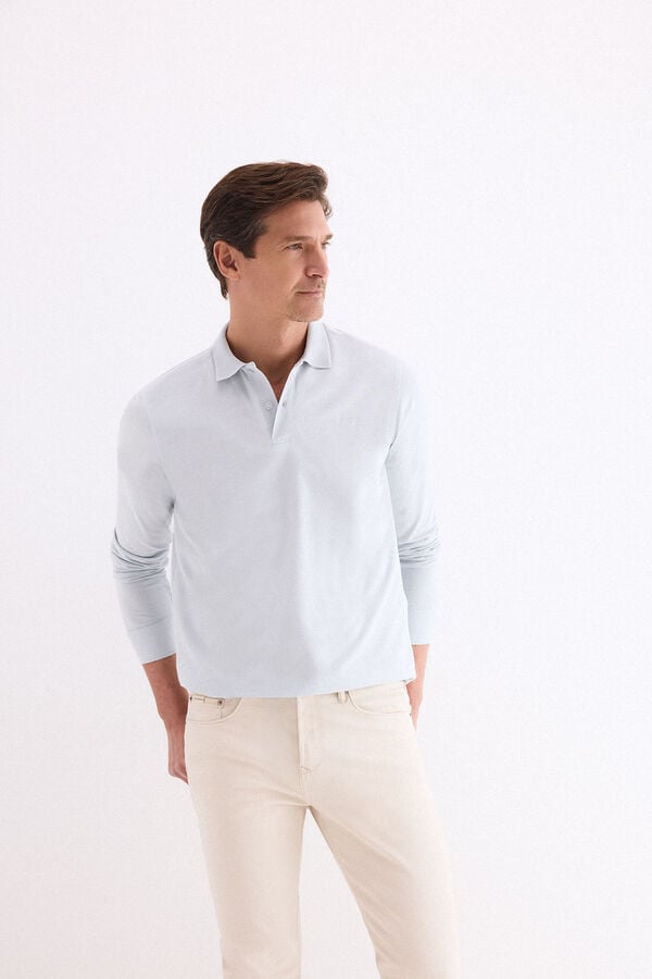Pedro del Hierro Polo manga comprida Azul