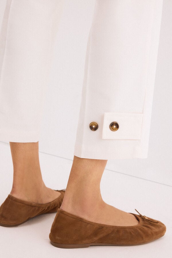 Pedro del Hierro Pleated trousers Ecru