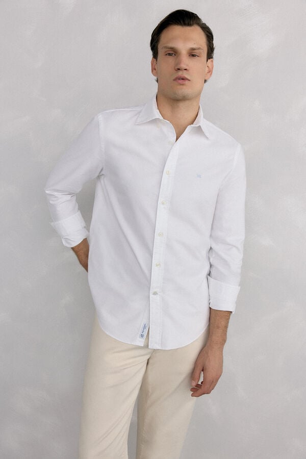Pedro del Hierro Iconic plain oxford shirt White