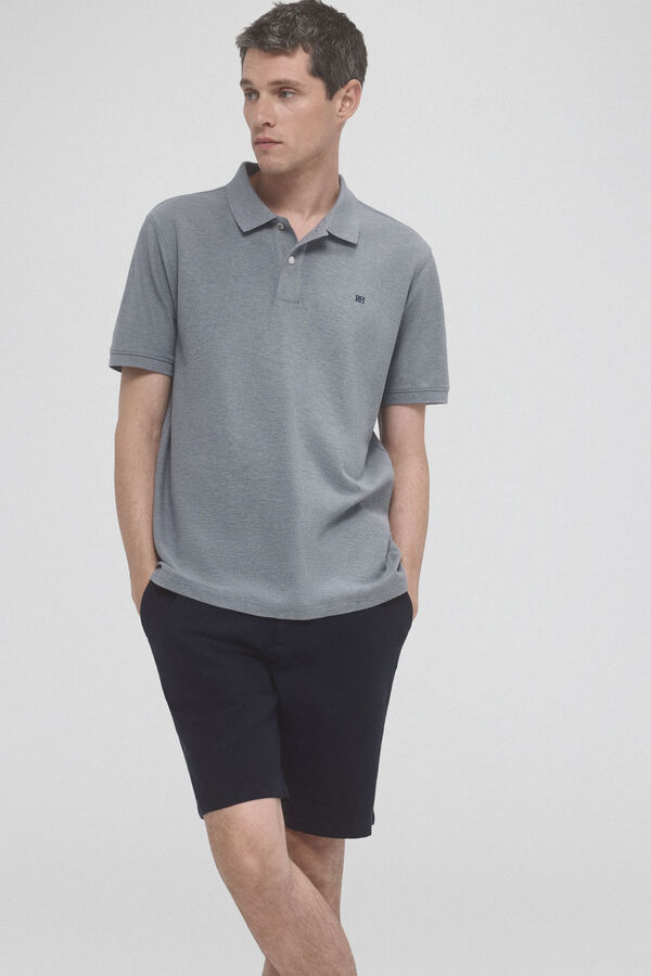 Pedro del Hierro Basic polo shirt with embroidered logo Grey