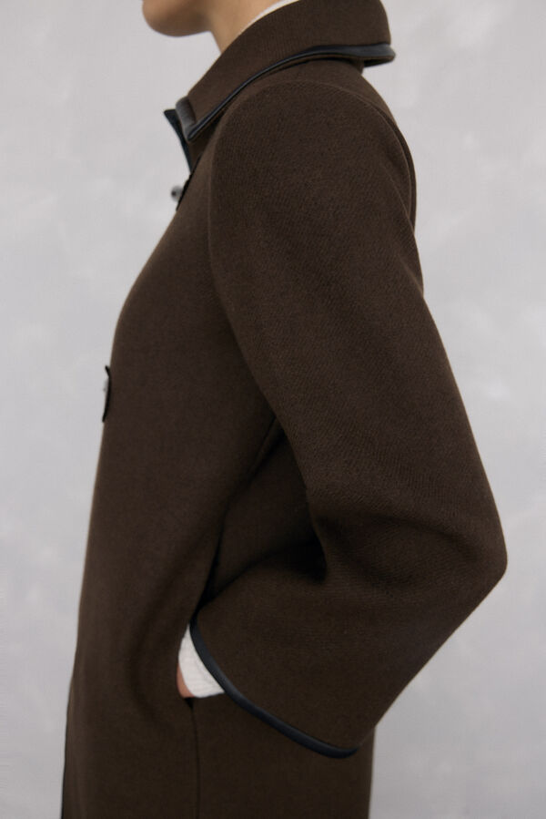 Pedro del Hierro Coat with contrasting details Brown