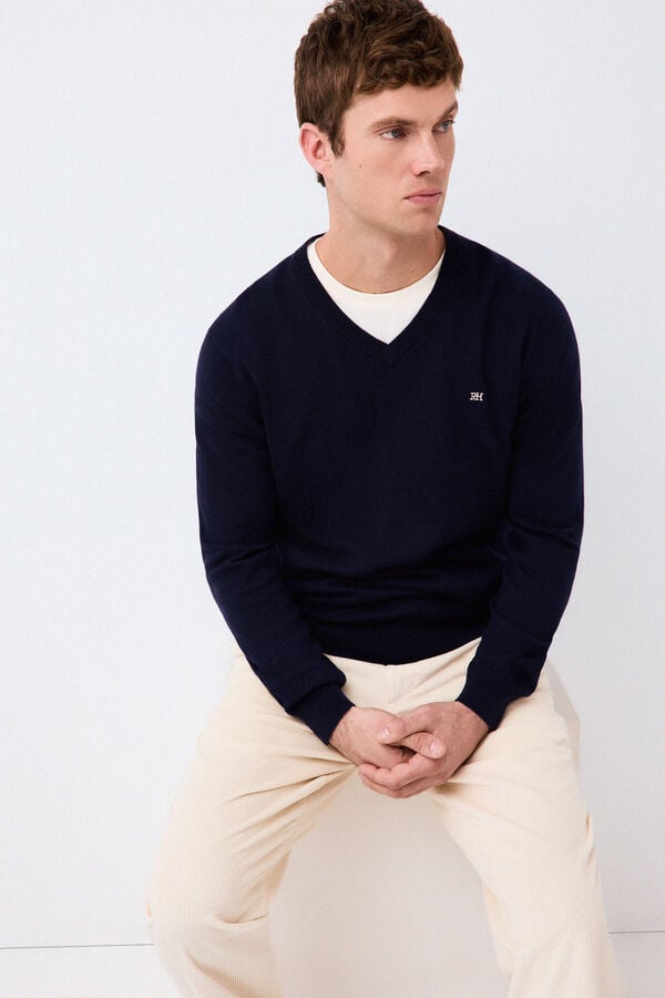 Pedro del Hierro Cashmere merino wool premium jumper Blue