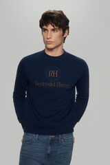 Pedro del Hierro Embroidered logo sweatshirt Blue