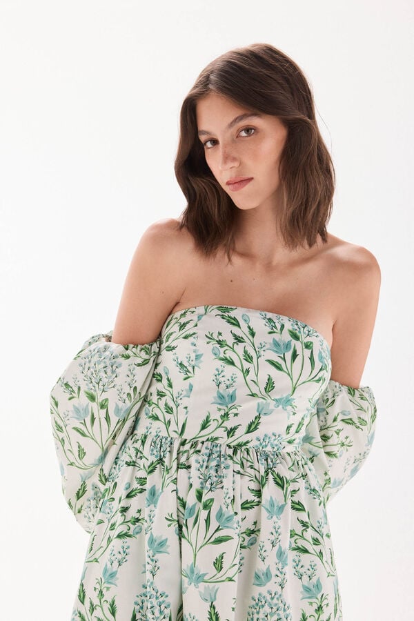TFP by Tamara Falcó Vestido decote caicai estampado Turquesa