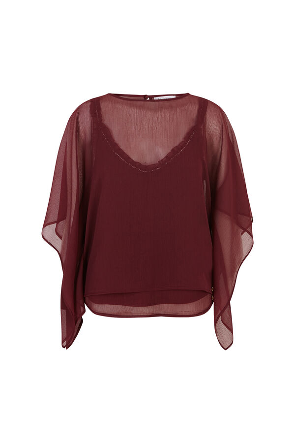 Pedro del Hierro Capa y top gasa Burdeos