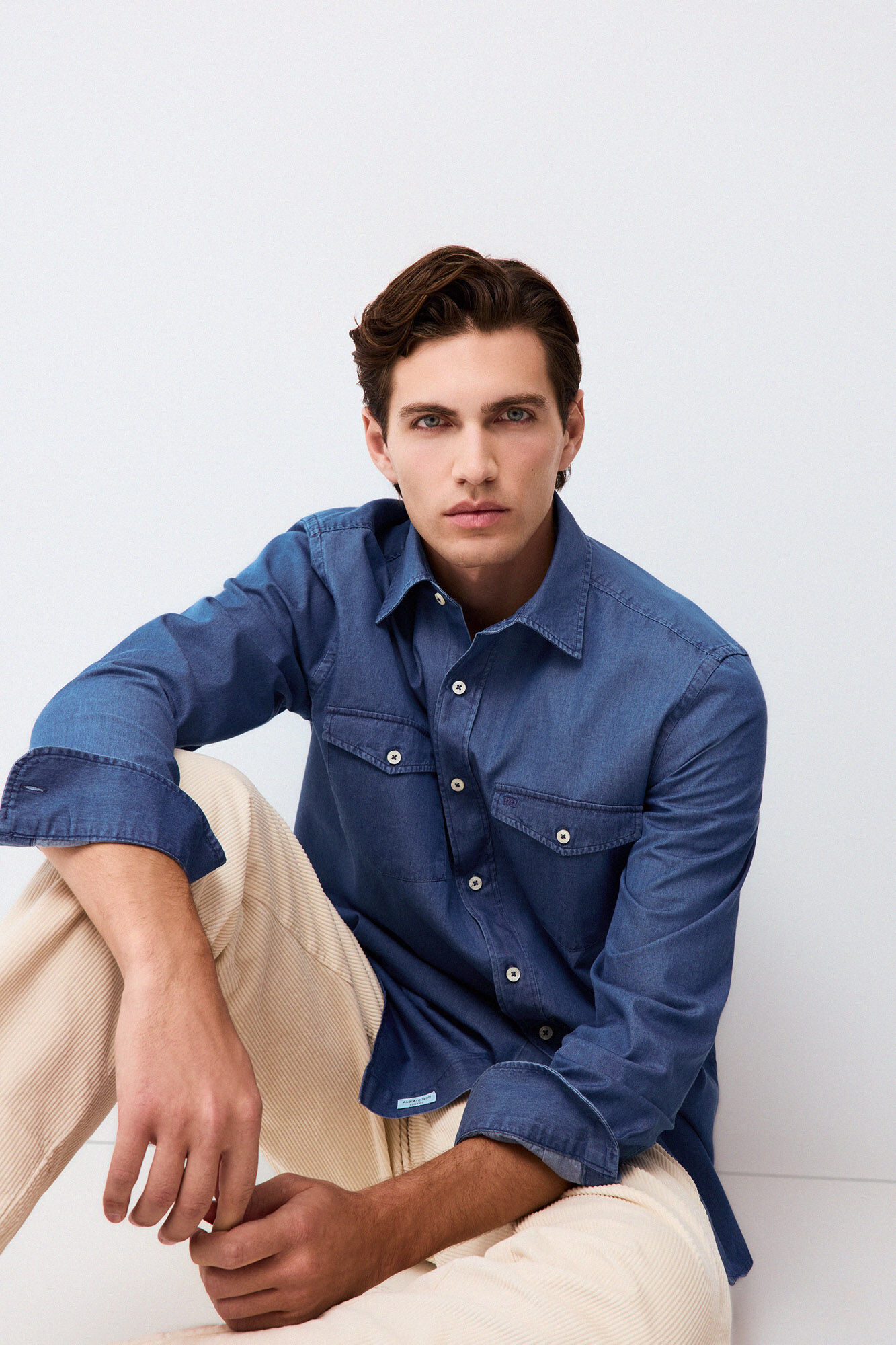 Pedro del Hierro Denim Italian chambray fabric shirt