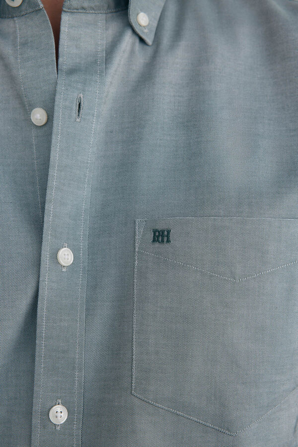 Pedro del Hierro Plain non-iron Oxford shirt Green