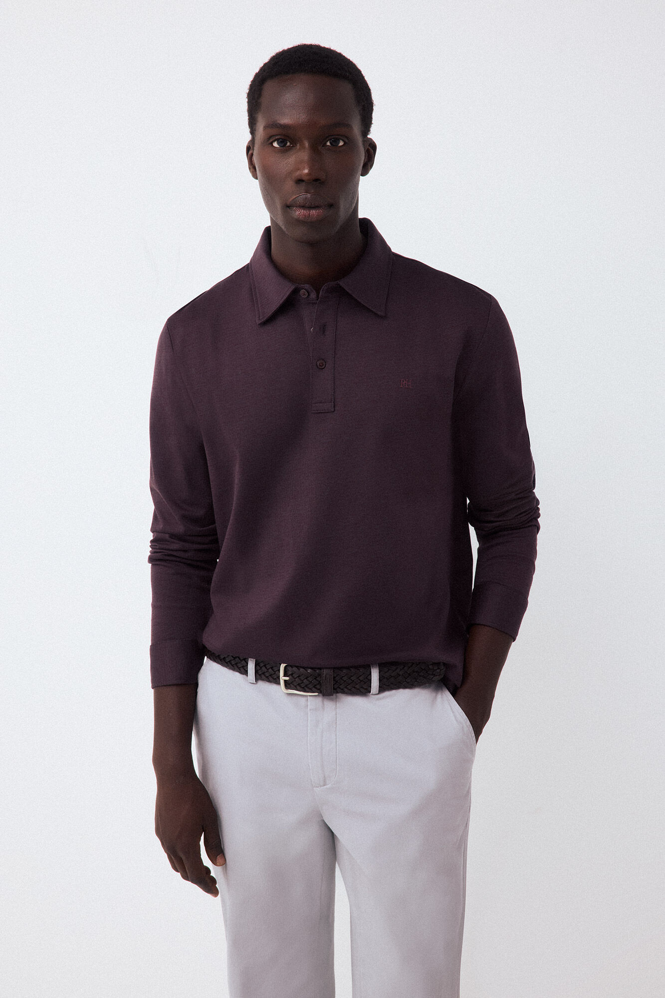 Pedro del Hierro Long sleeve link structure polo shirt