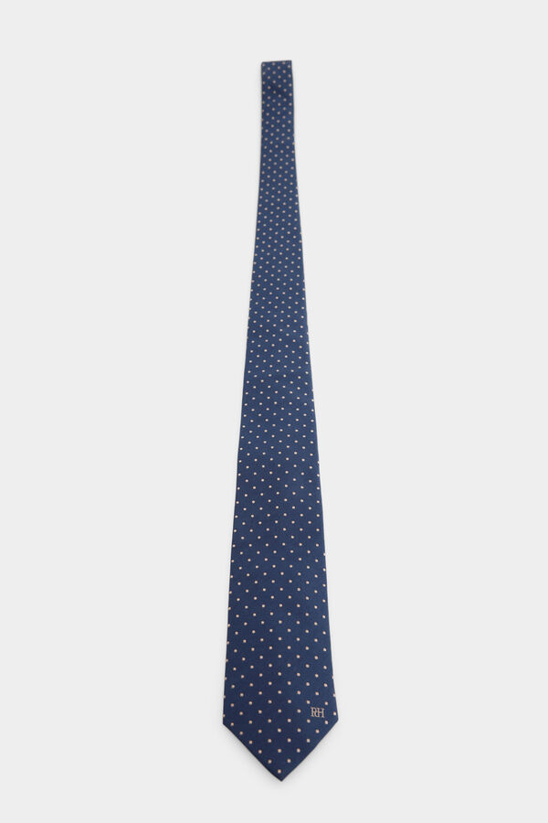 Pedro del Hierro Natural silk tie Blue