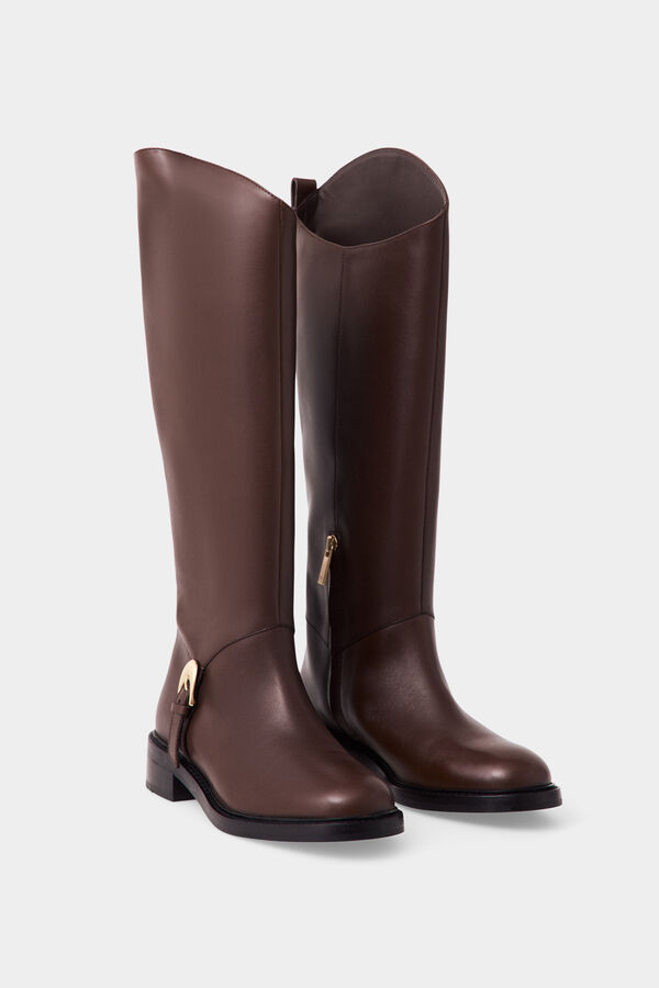 Pedro del Hierro Leather high boot Brown
