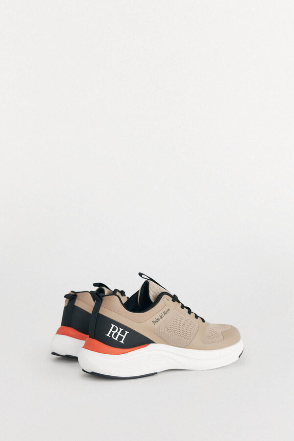 Pedro del Hierro Fabric lace-up trainer Brown