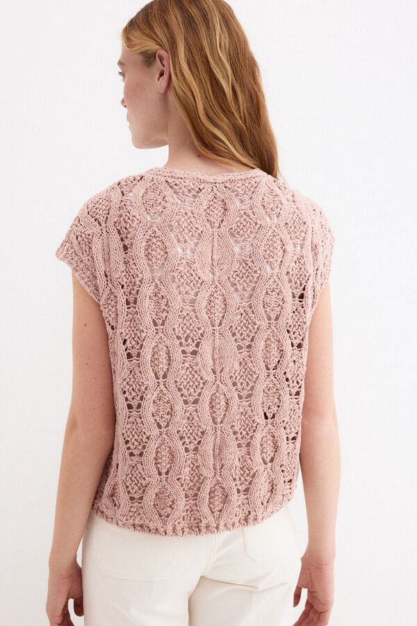 Pedro del Hierro Openwork fantasy structure gilet Pink