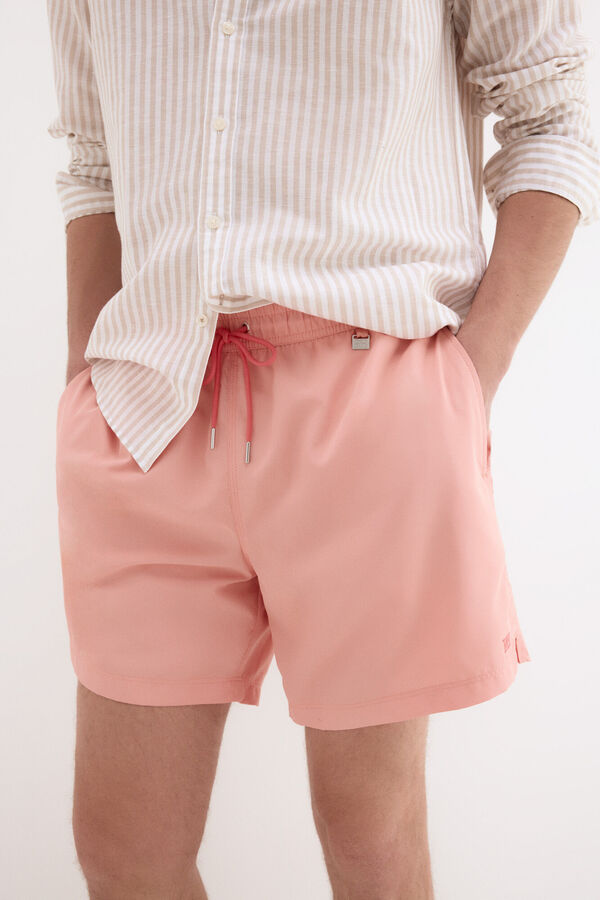 Pedro del Hierro Fato de banho liso b&aacute;sico Coral