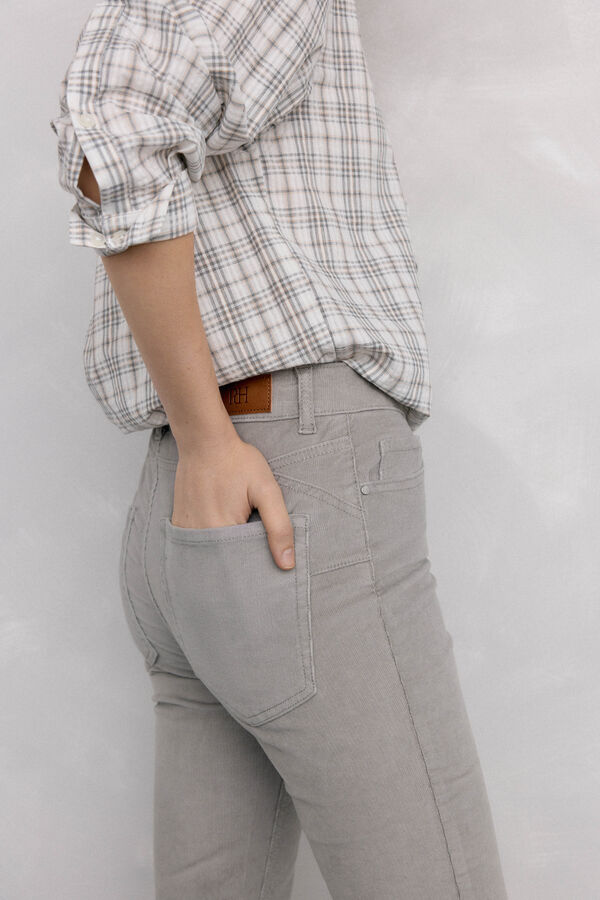 Pedro del Hierro Calças push-up de veludo Cizento