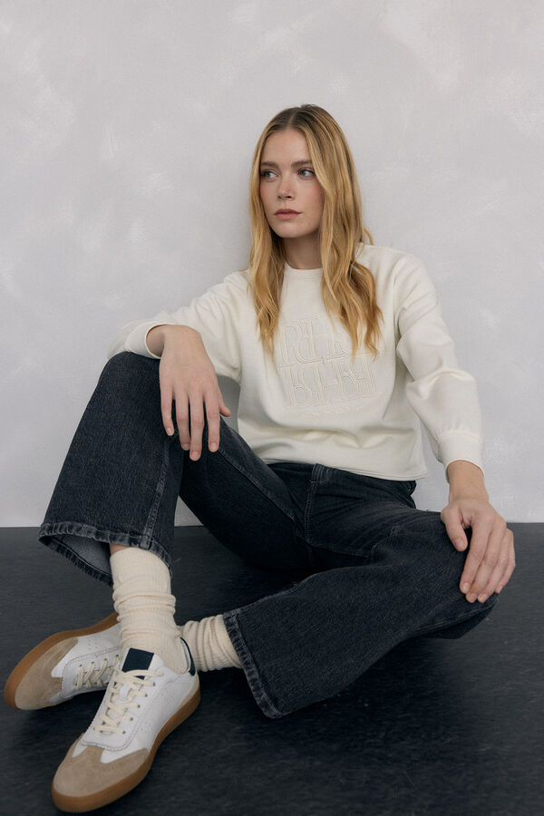 Pedro del Hierro PDH logo sweatshirt Ecru