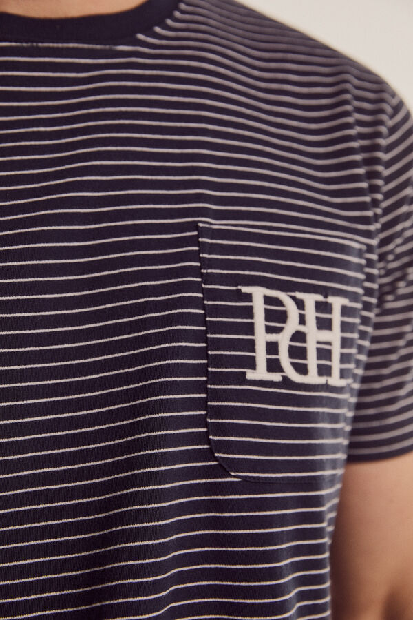 Pedro del Hierro Short striped jersey-knit pyjamas Blue