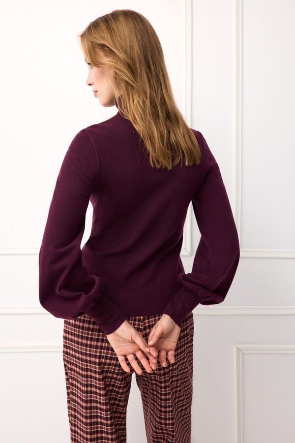 TFP by Tamara Falc&oacute; Viscose funnel neck jumper Burgundy