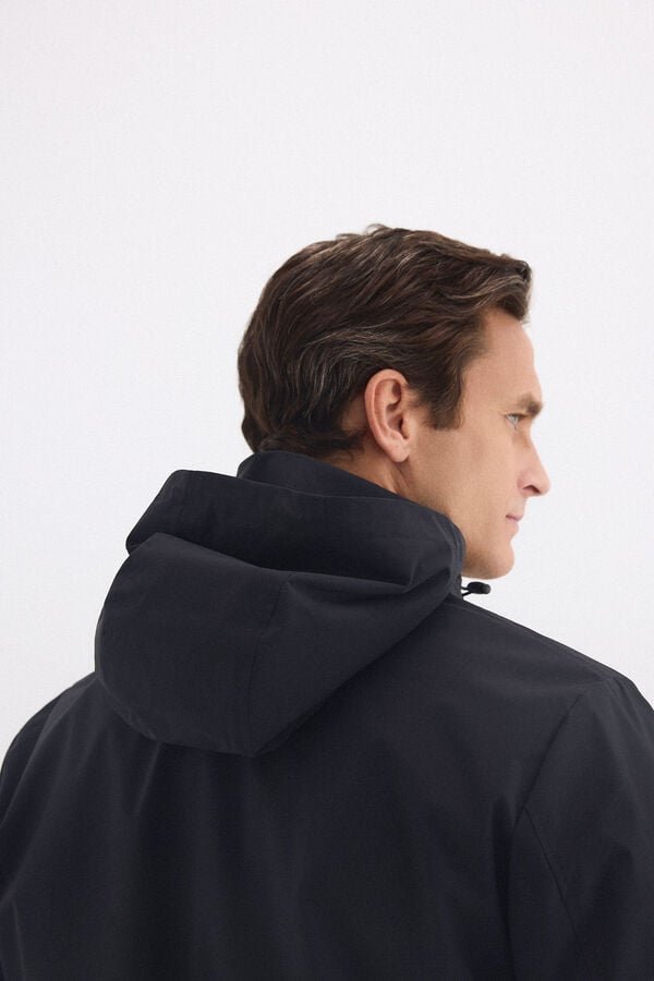 Pedro del Hierro Technical lightweight hooded jacket Blue