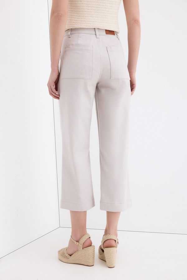 Pedro del Hierro Wide leg capri jeans Grey