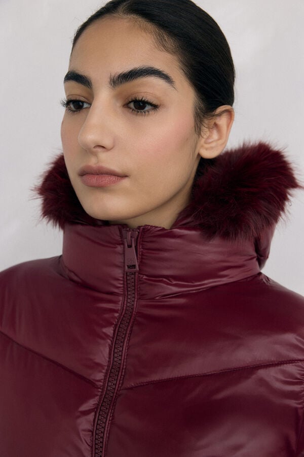 Pedro del Hierro Parka comprida capuz Bordeaux