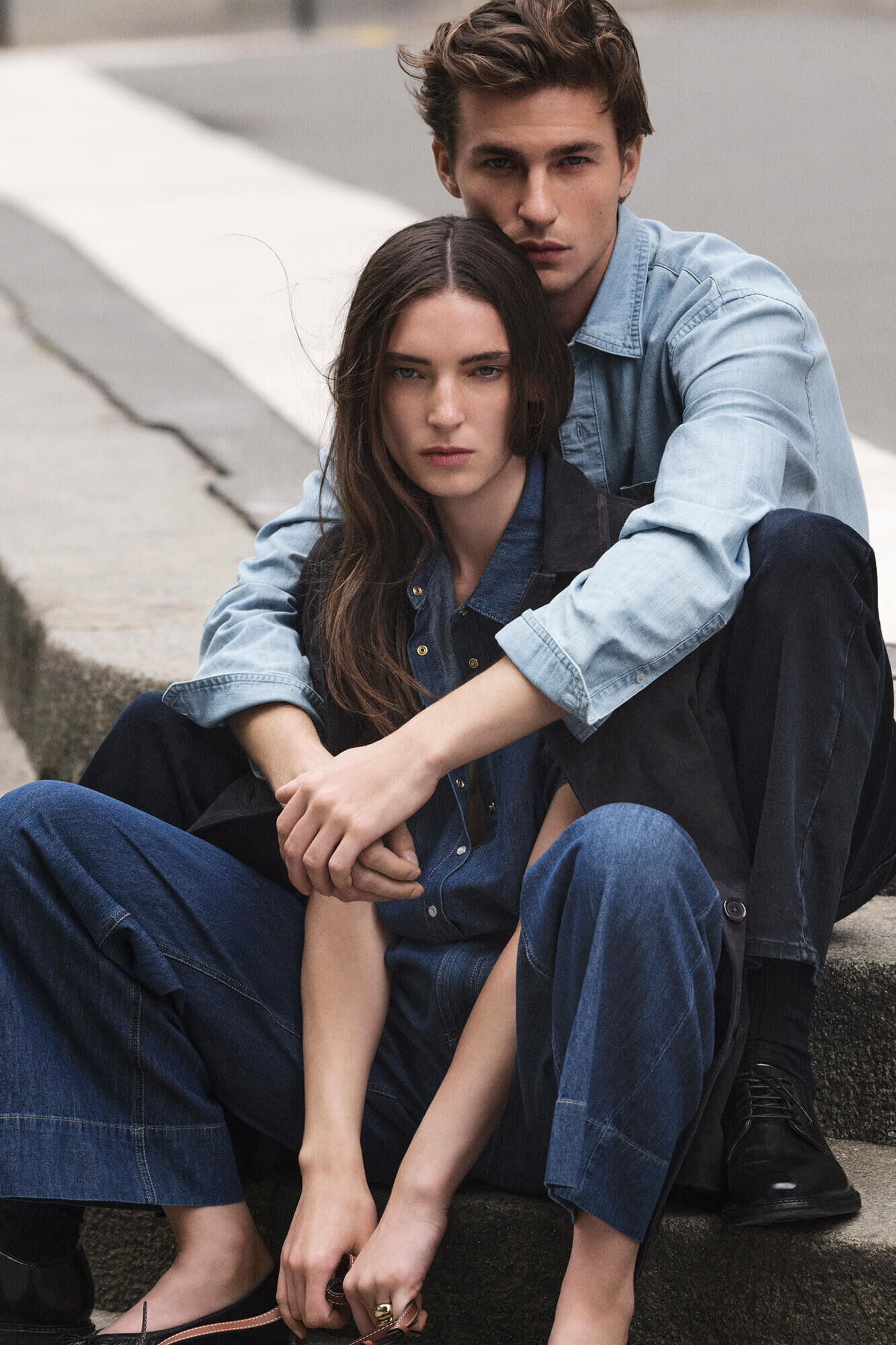 Pedro del Hierro denim shirt with bow or tie