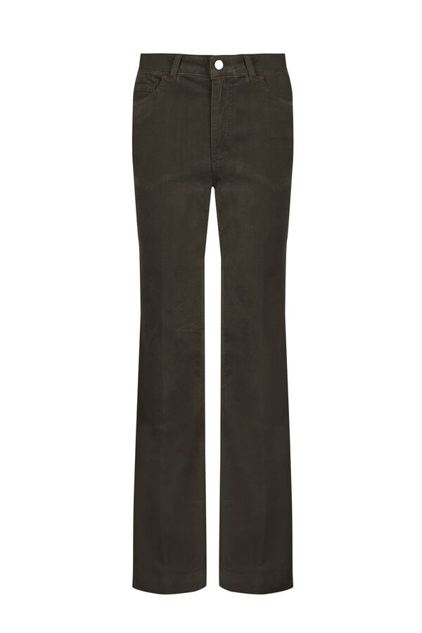 Pedro del Hierro Velvet flare trousers Green
