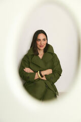TFP by Tamara Falc&oacute; Long hooded trench coat Green