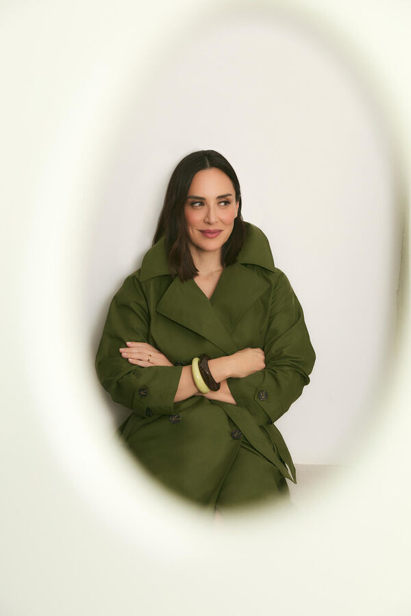 TFP by Tamara Falc&oacute; Long hooded trench coat Green