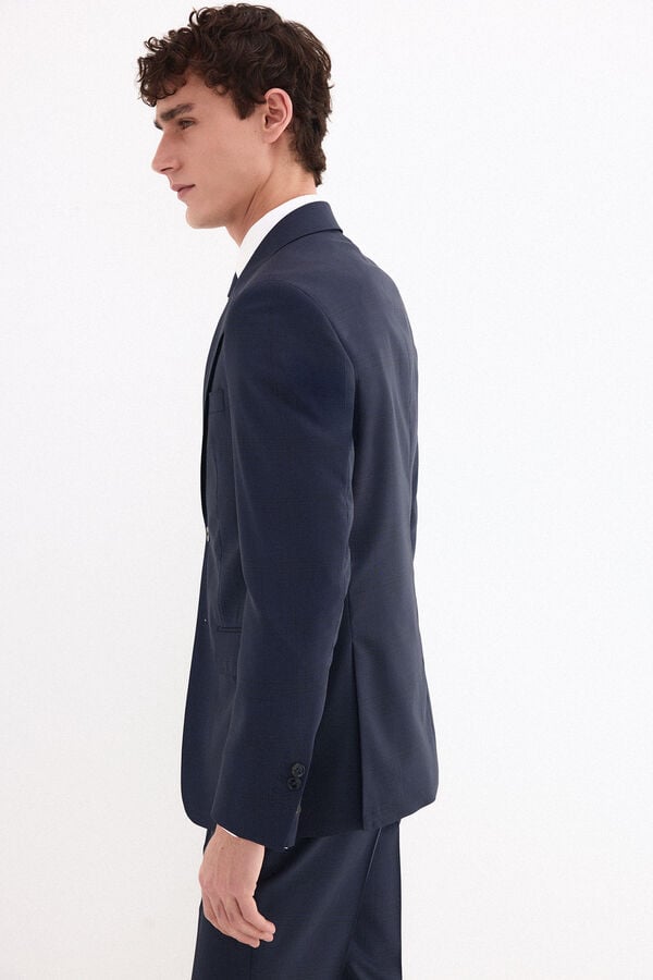 Pedro del Hierro Plaid slim fit blazer Blue