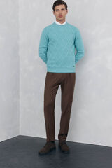 Pedro del Hierro Regular fit darted chino trousers Brown